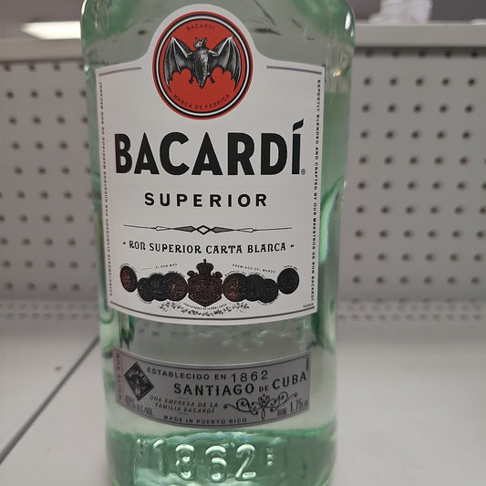 Bacardi Superior Rum 1.75L Glass