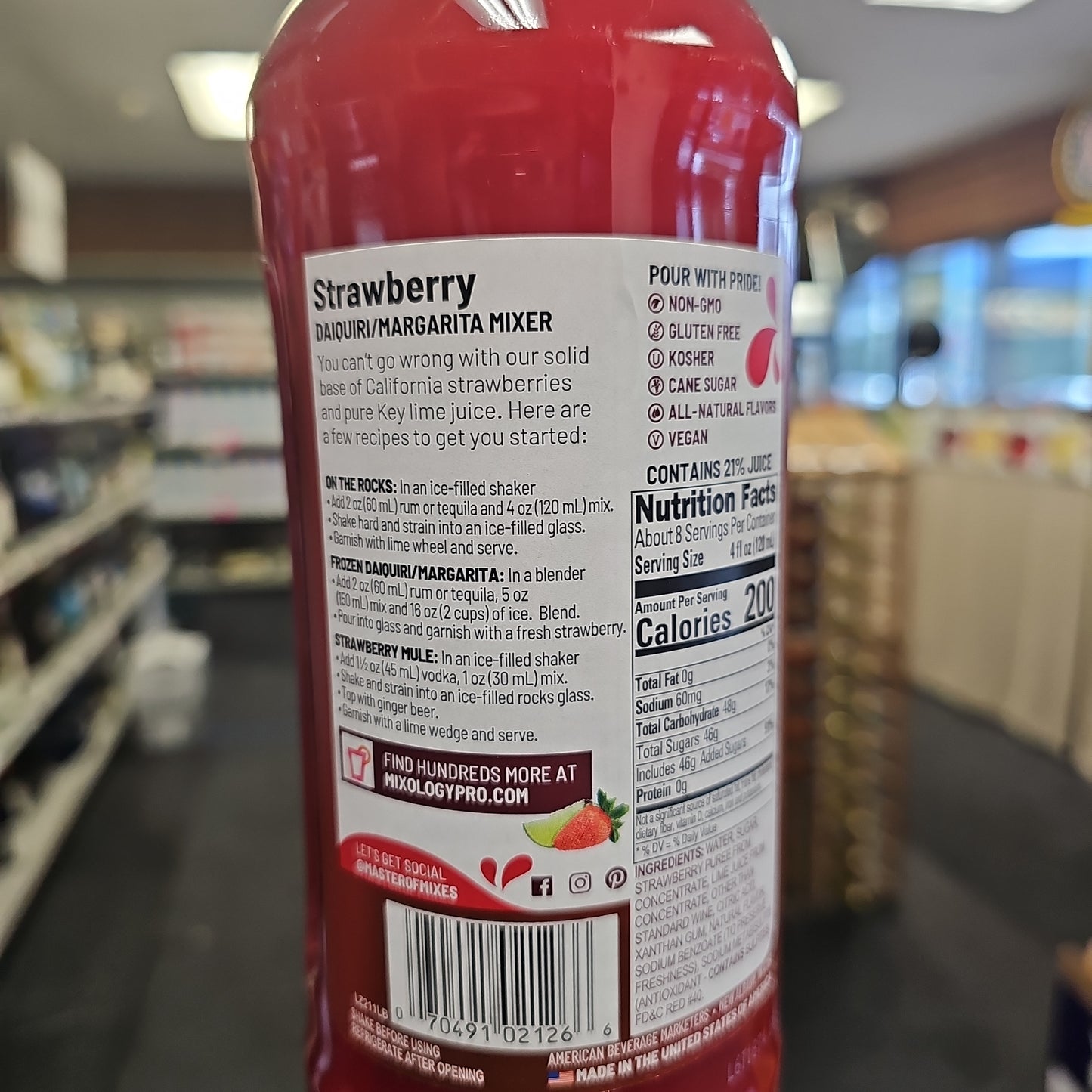 Master of Mixes Strawberry Daiquiri Mix 1L