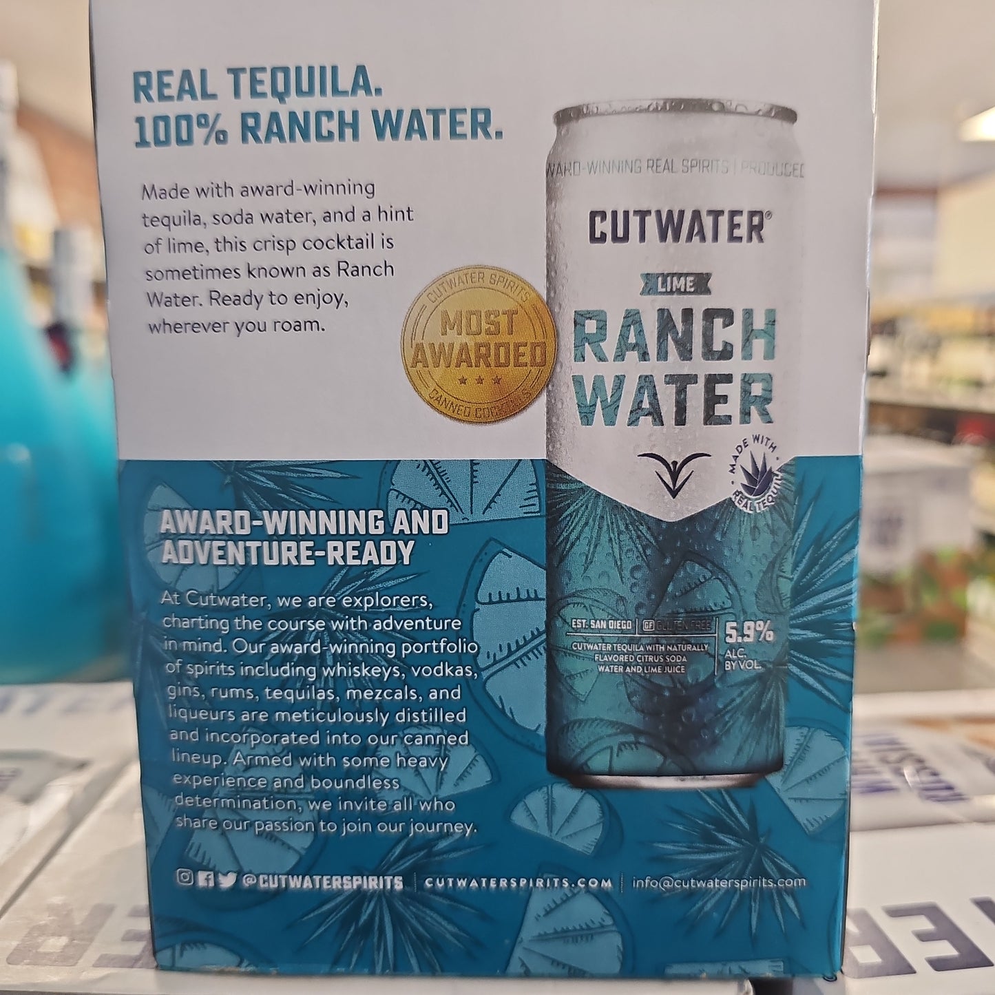 Cutwater Spirits Tequila Ranch Water 355ml Can 4 Pack