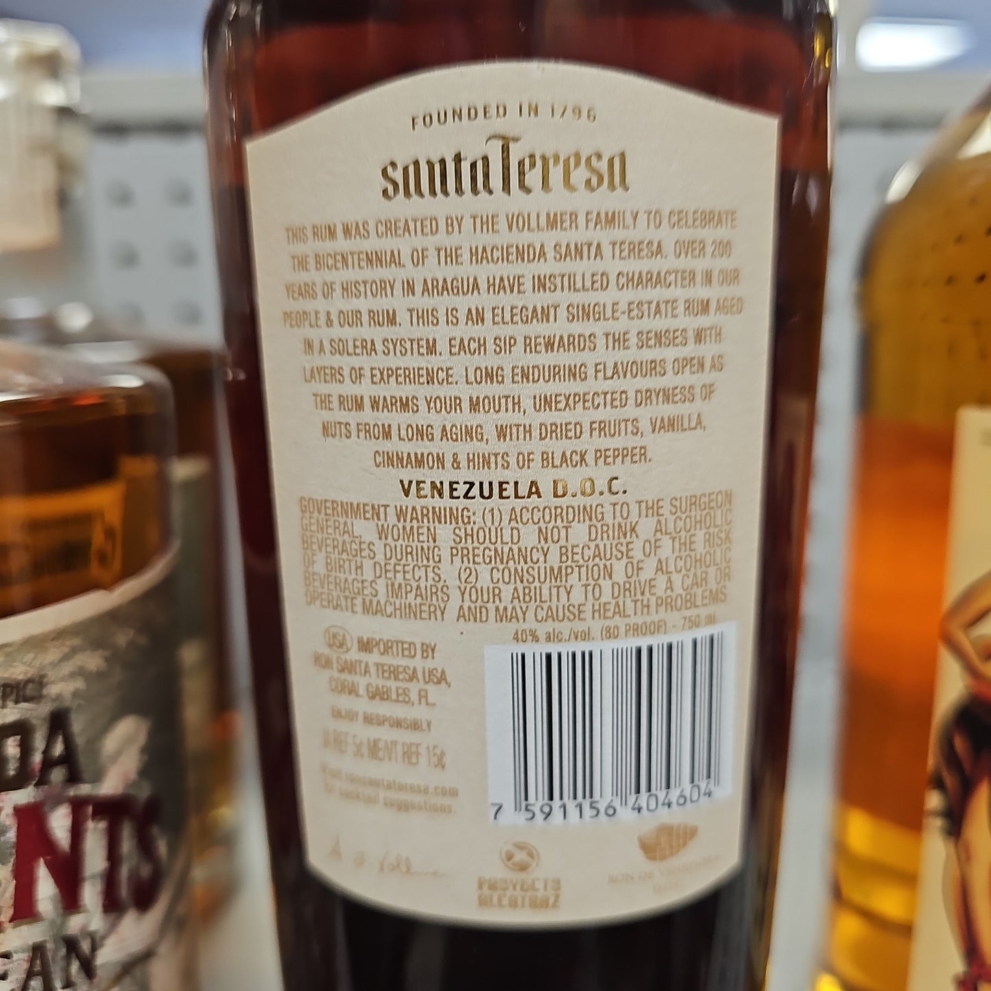 Santa Teresa 1796 Solera Aged Rum 750ml