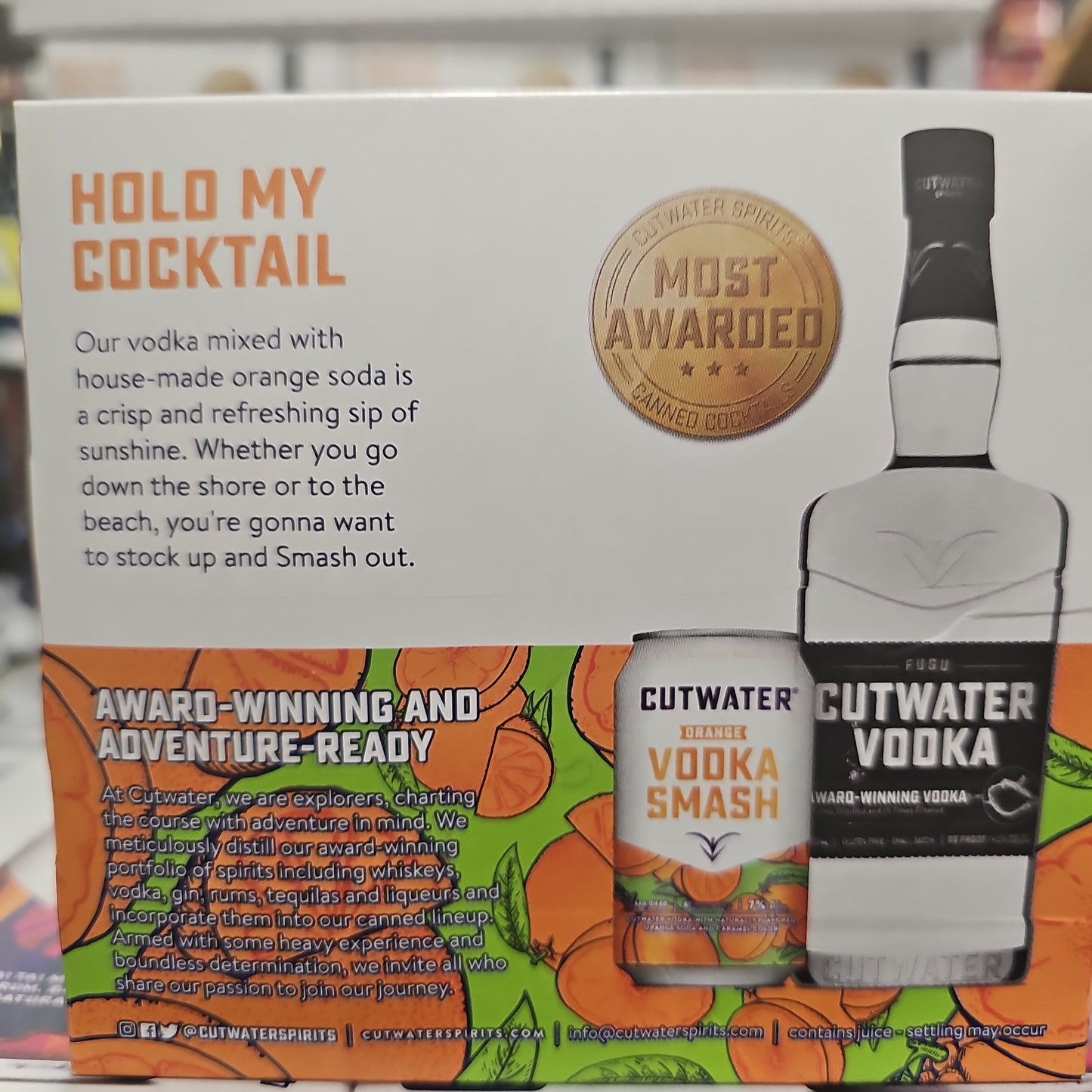 Cutwater Spirits Orange Vodka Smash 355ml Can 4 Pack