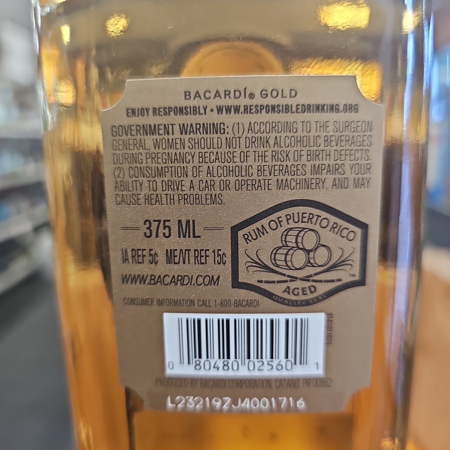 Bacardi Gold Rum 375ml