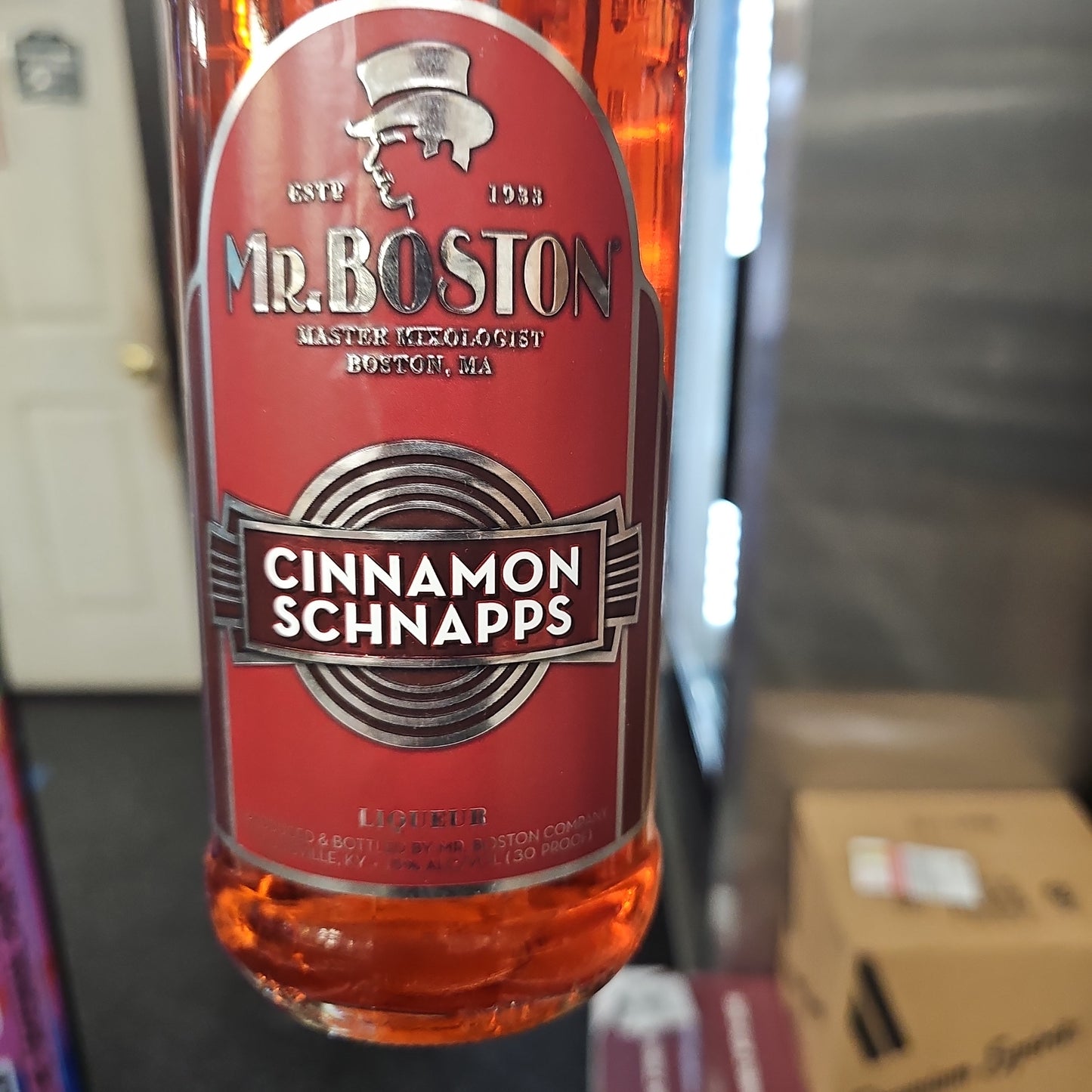 Mr. Boston Cinnamon Schnapps 1L CLEARANCE