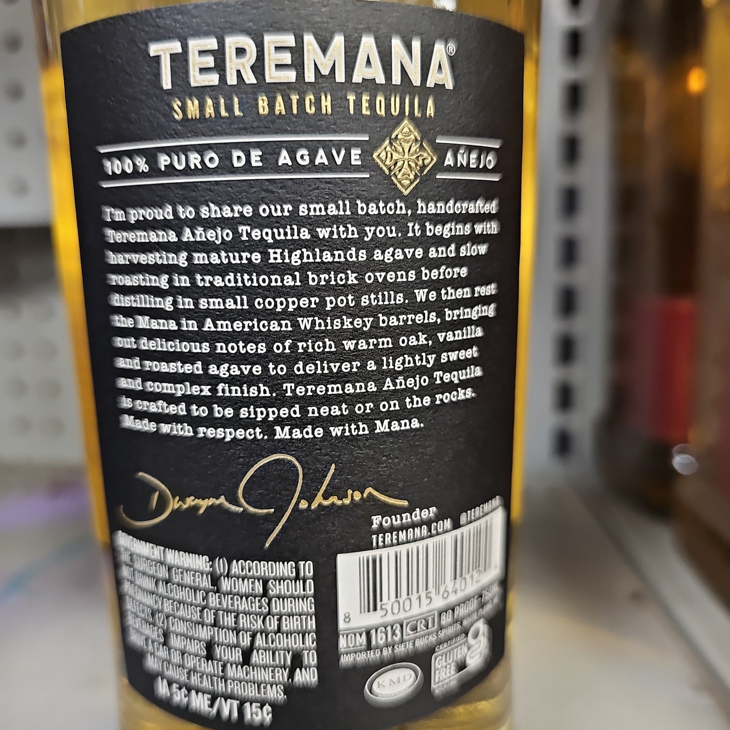 Teremana Anejo Tequila 750ml by Dwayne "The Rock" Johnson