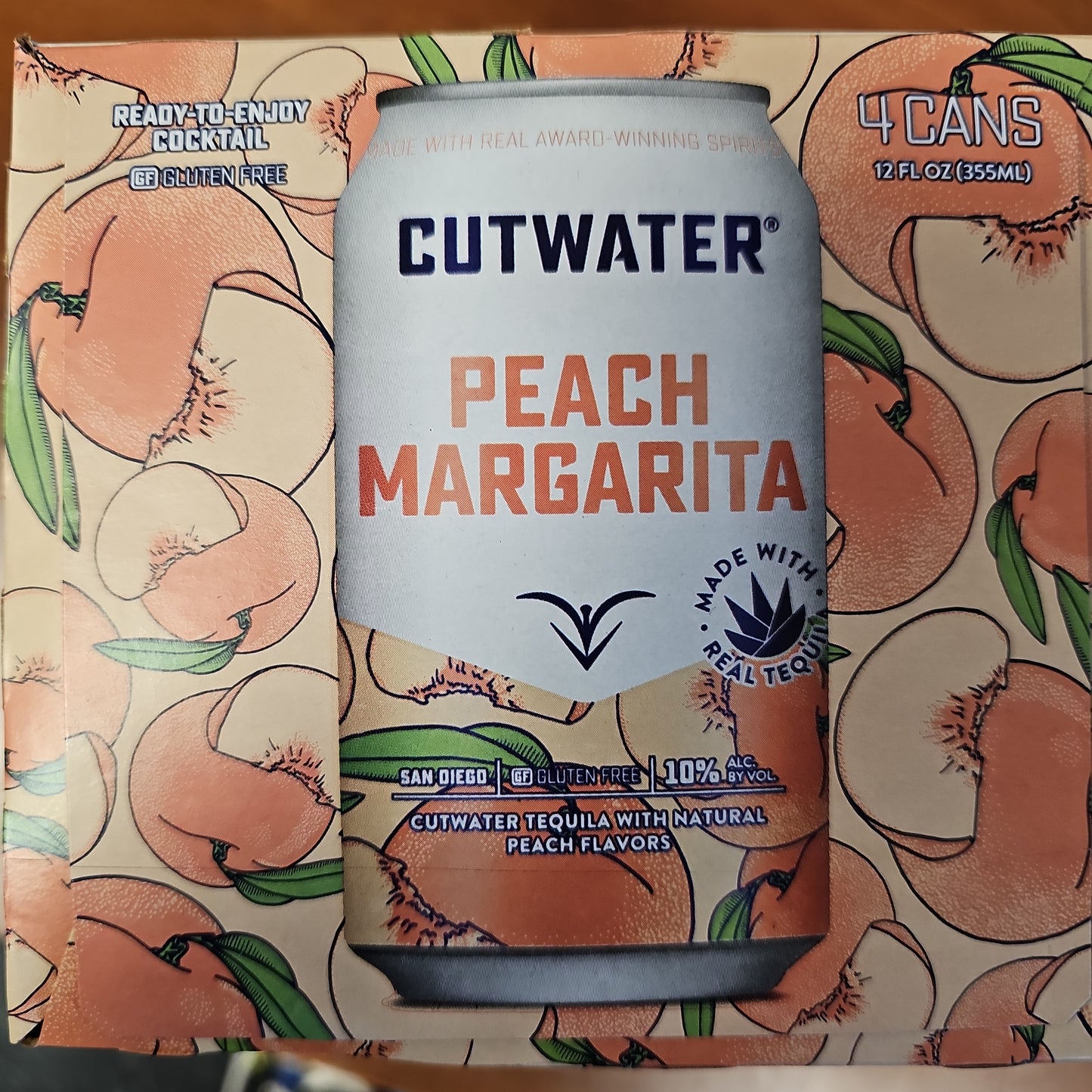 Cutwater Spirits Tequila Peach Margarita 355ml Can 4 Pack