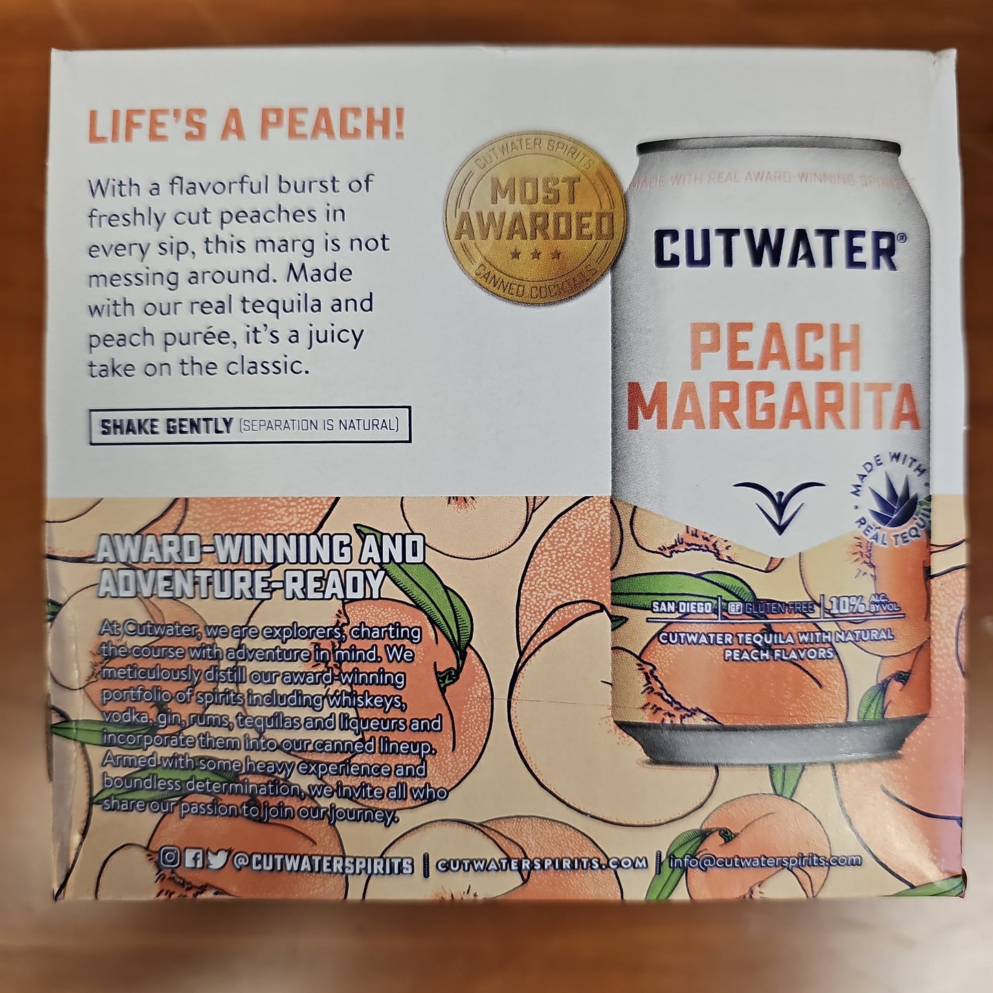 Cutwater Spirits Tequila Peach Margarita 355ml Can 4 Pack