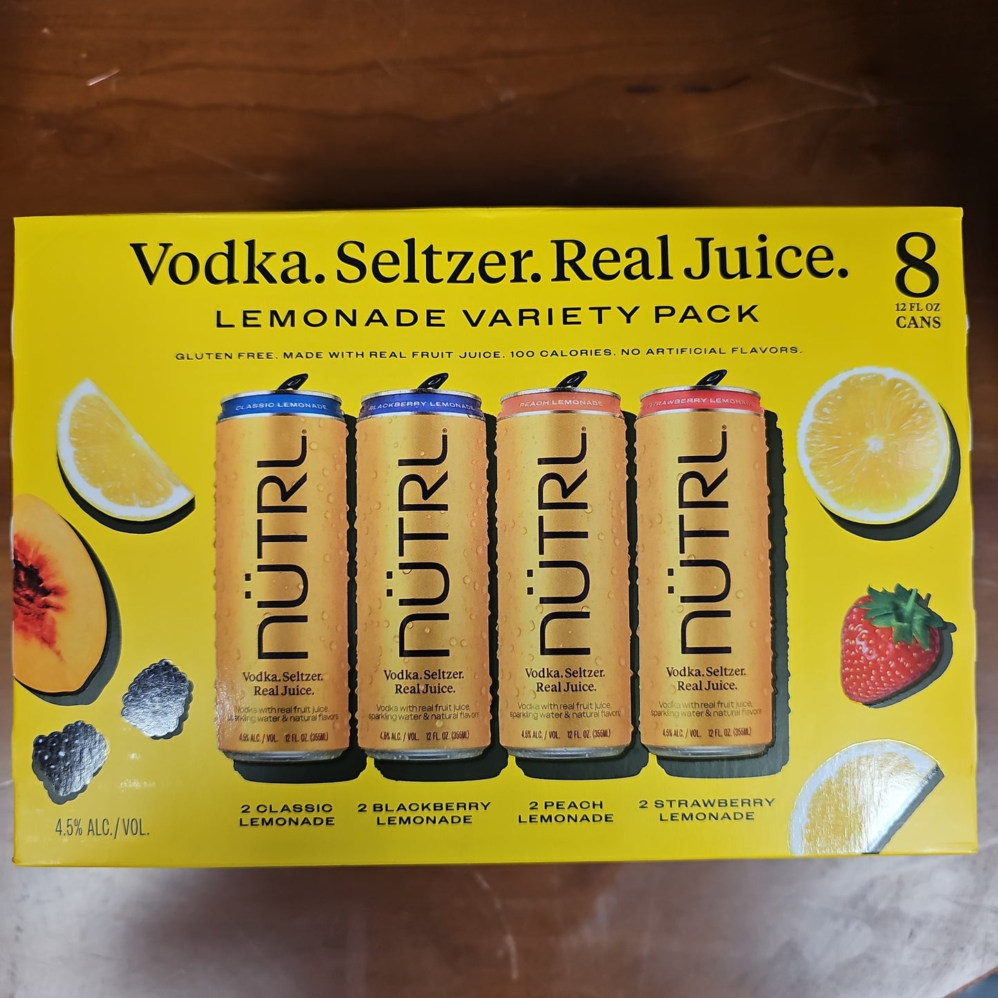 NUTRL Vodka Seltzer Lemonade Variety 355ml Can 8 Pack