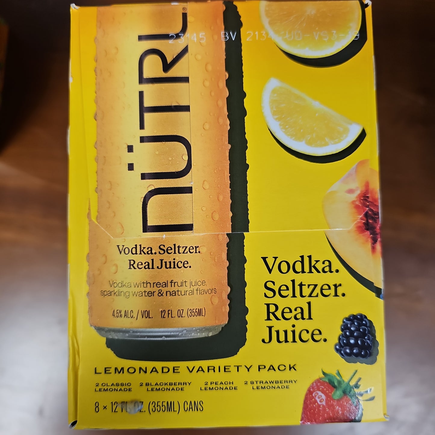 NUTRL Vodka Seltzer Lemonade Variety 355ml Can 8 Pack