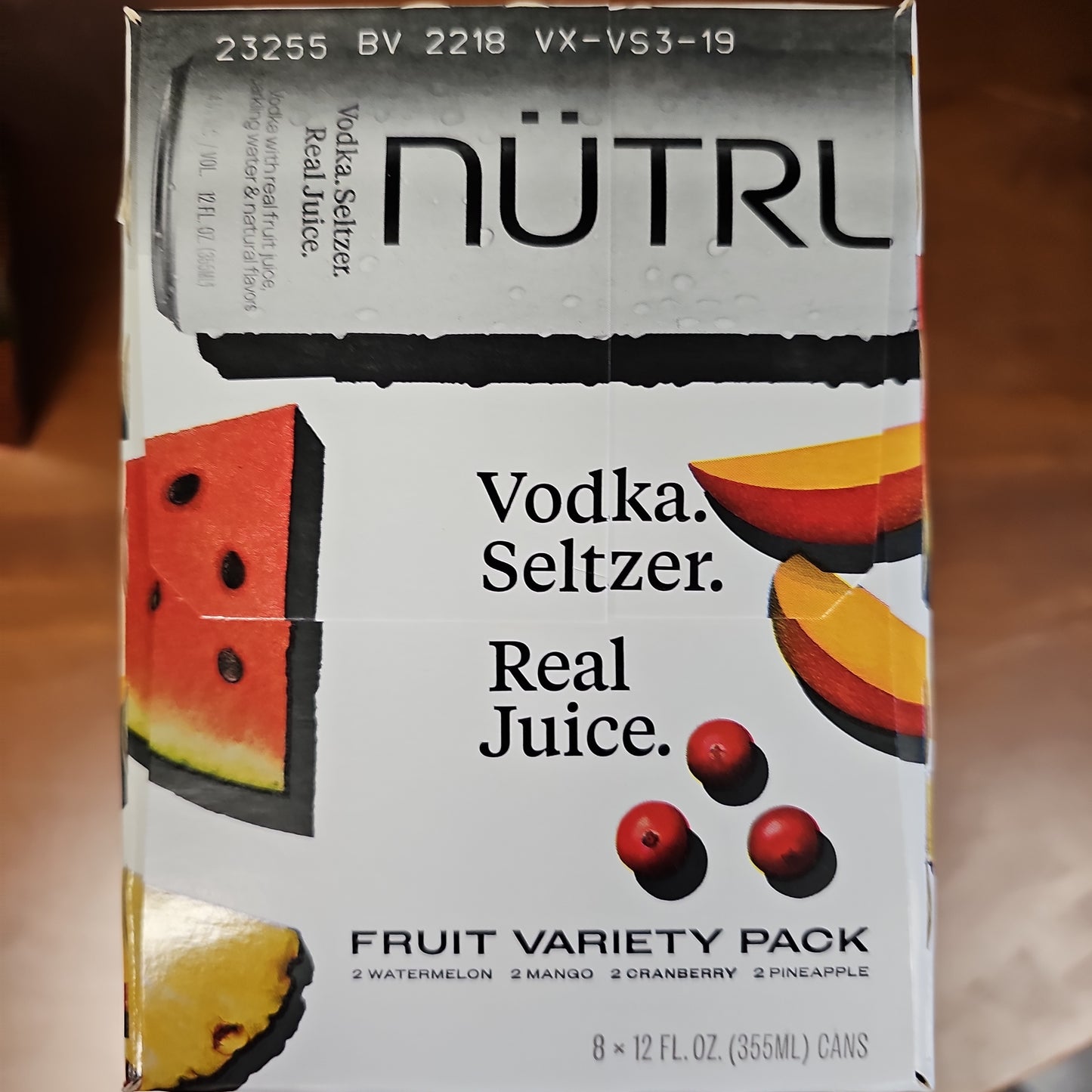 NUTRL Vodka Seltzer Fruit Variety 355ml Can 8 Pack