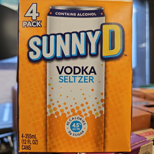 SunnyD Vodka Seltzer 355ml Can 4 Pack