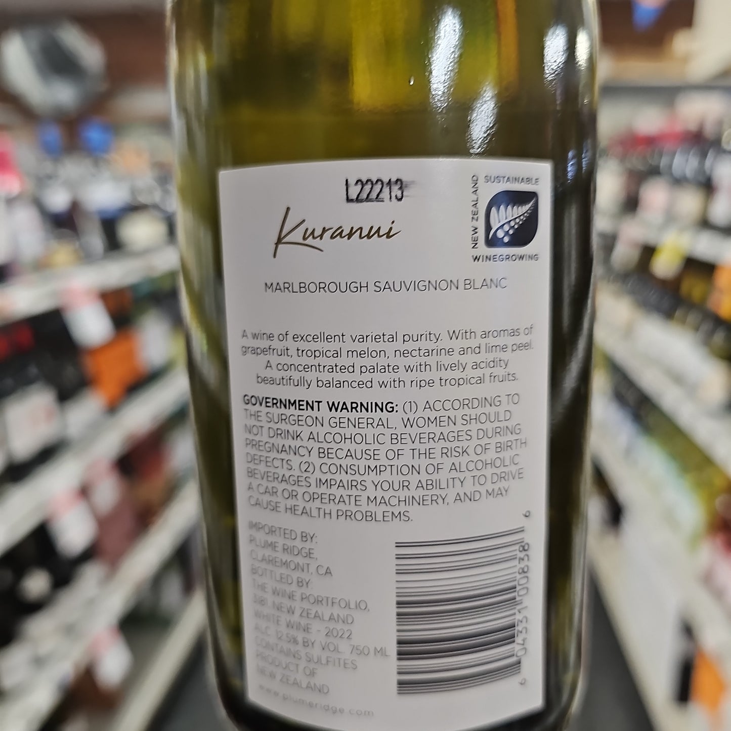 Kuranui Sauvignon Blanc 750ml