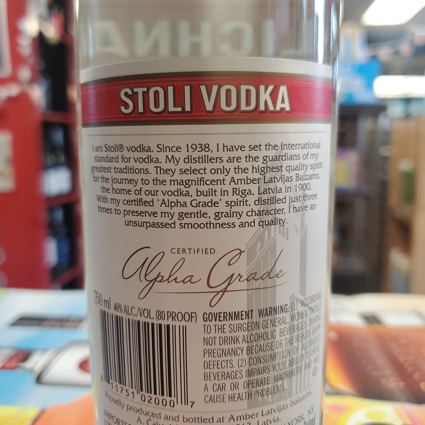 Stolichnaya Premium Vodka (Latvia) 750ml