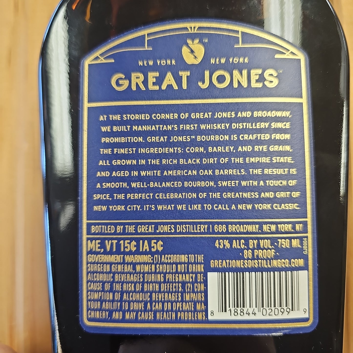 Great Jones Straight Bourbon Whiskey 750ml