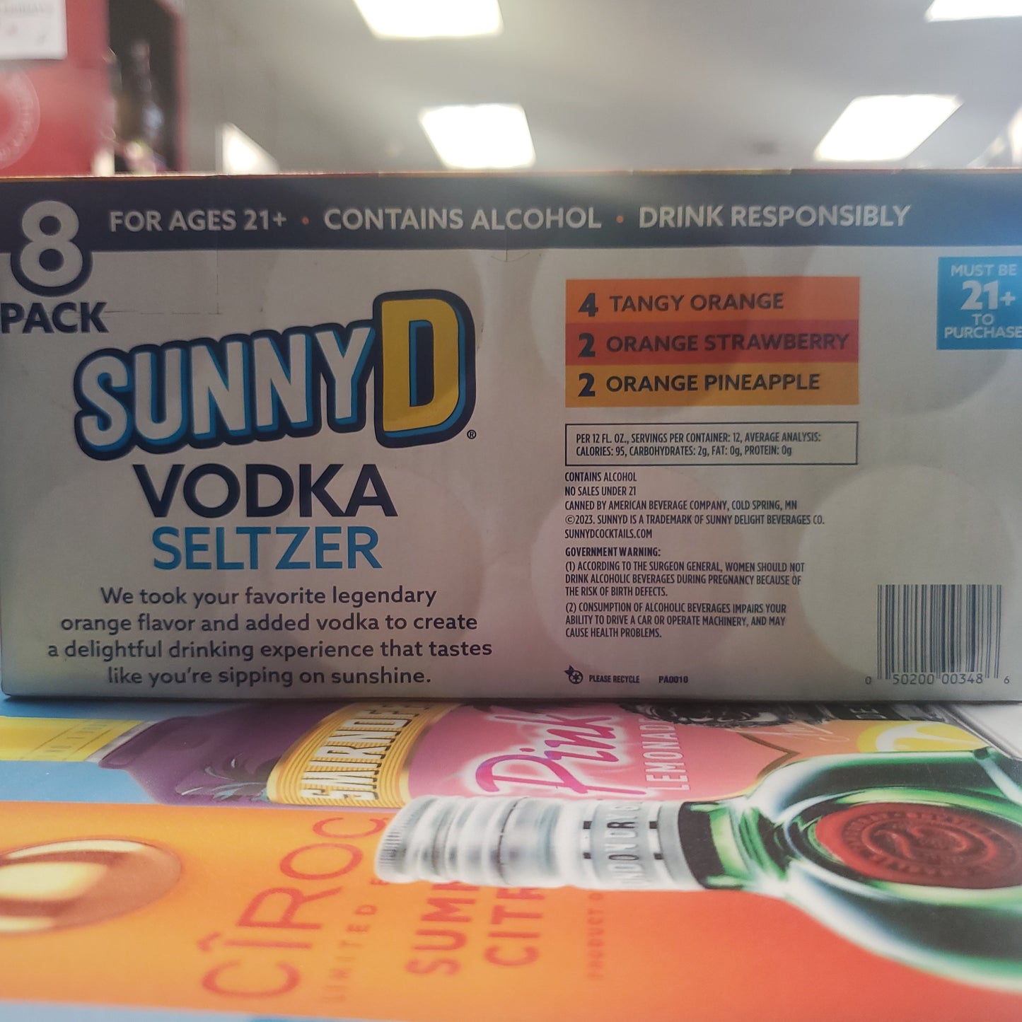 SunnyD Vodka Seltzer 355ml Can 8 Pack