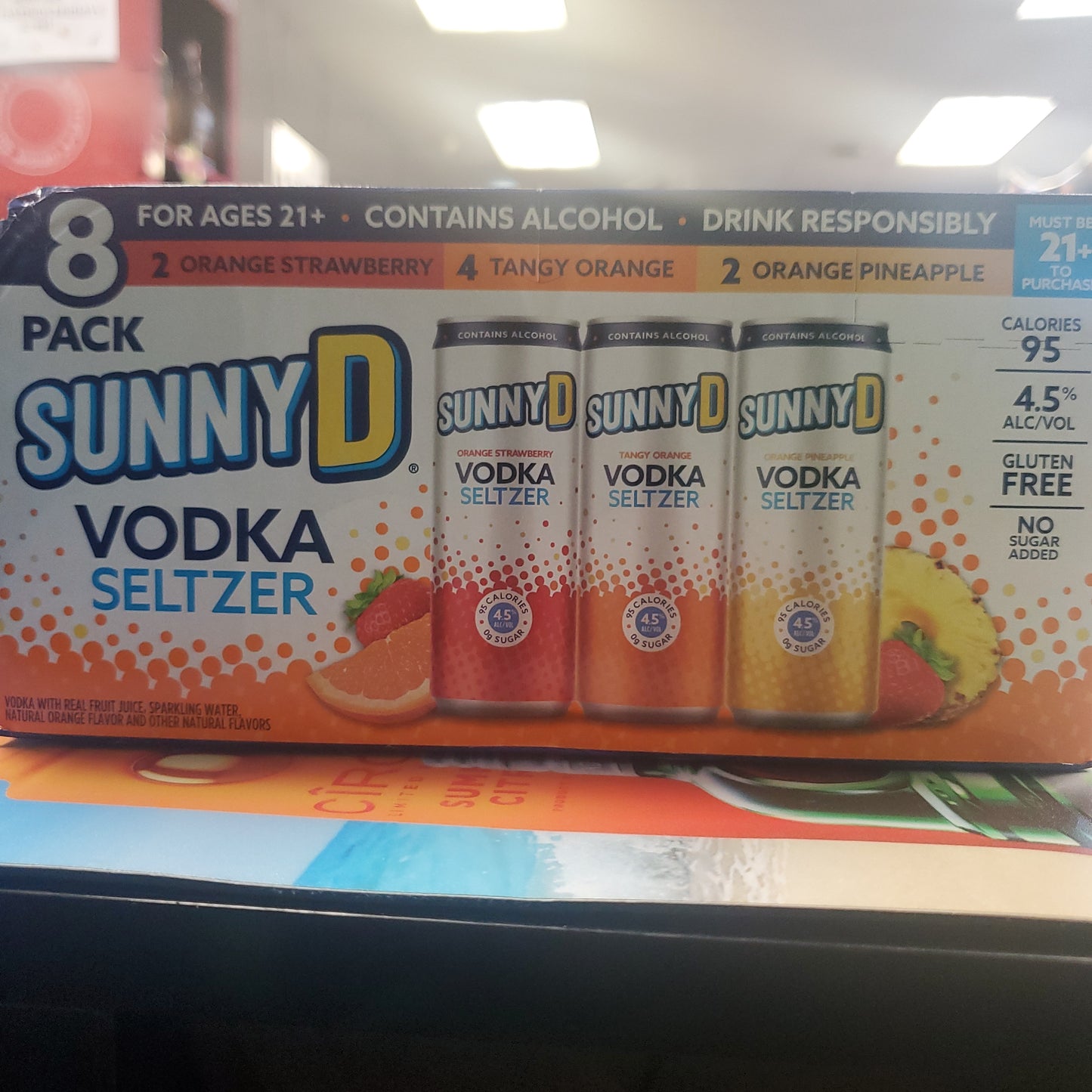 SunnyD Vodka Seltzer 355ml Can 8 Pack