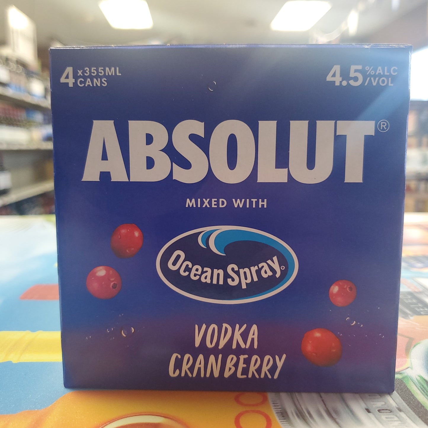 Absolute Vodka Cocktail Ocean Spray Cranberry 355ml 4pack