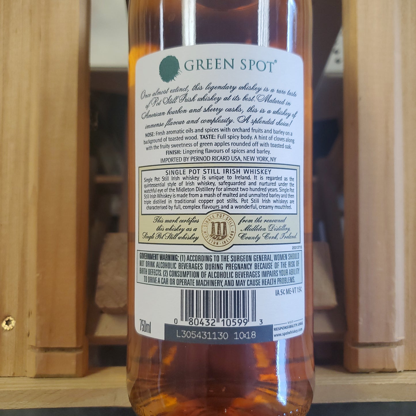 Green Spot Pot Still Irish Whiskey 750ml