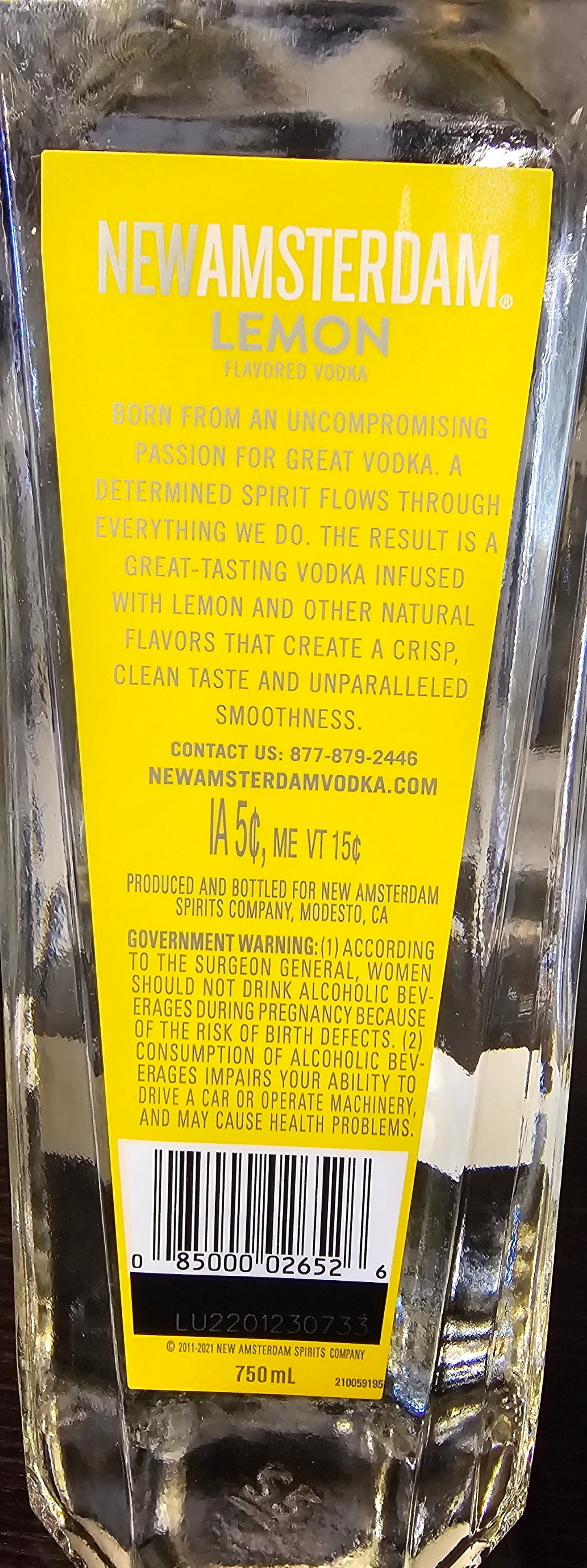 New Amsterdam Lemon Vodka 750ml