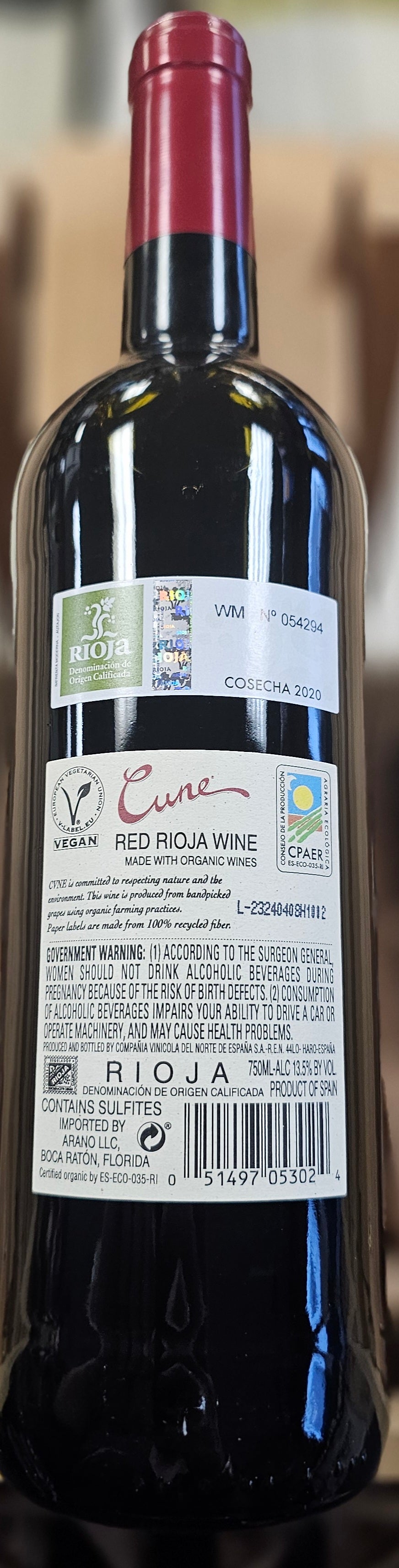 Cune Organic Rioja 750ml 2020