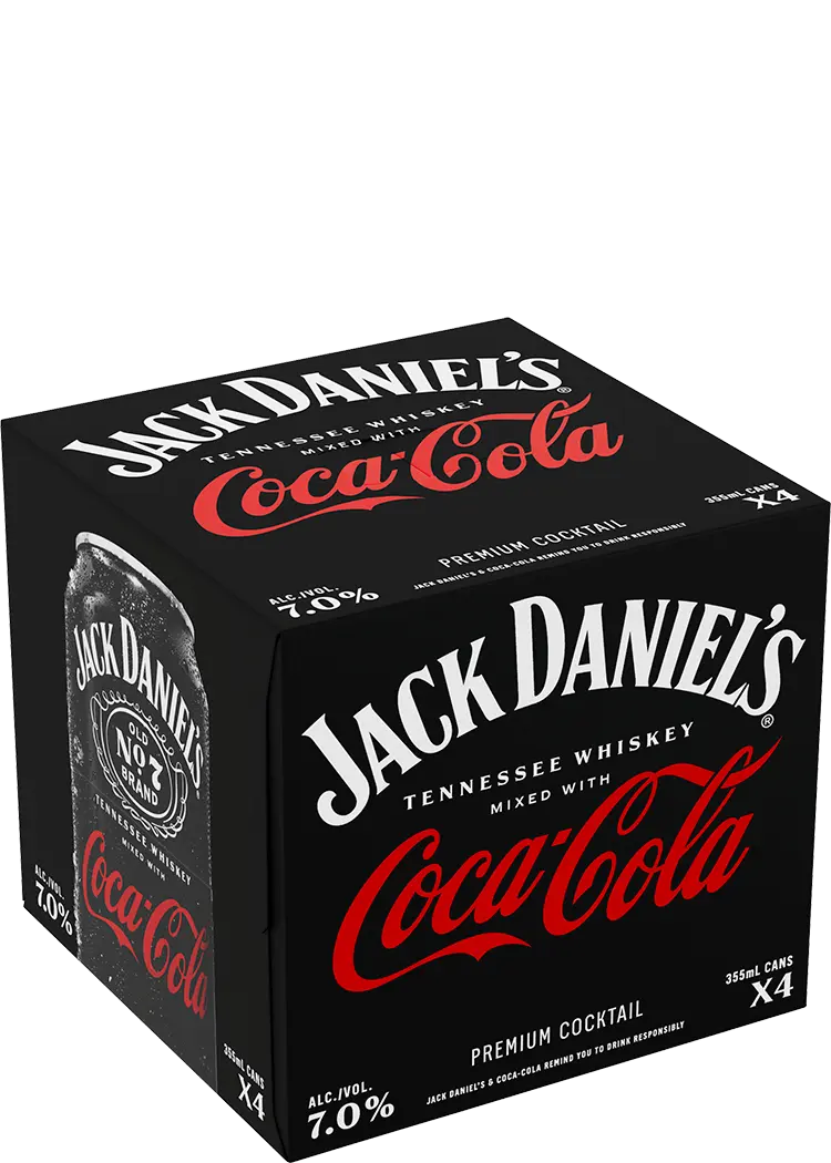 Jack Daniel's & Coke 355ml Can 4 Pack