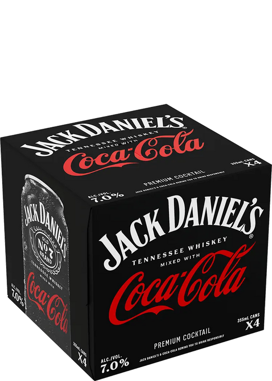 Jack Daniel's & Coke 355ml Can 4 Pack