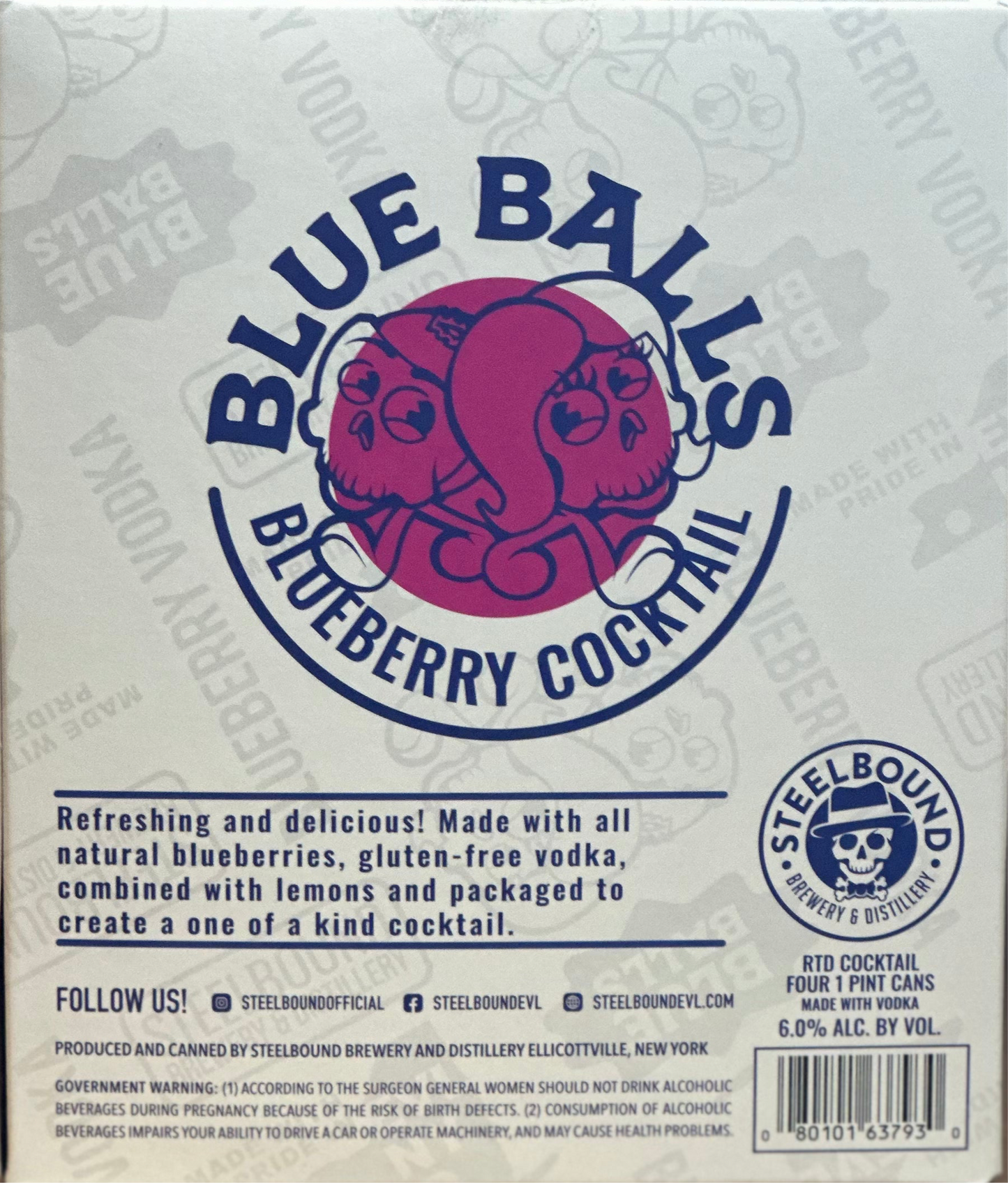 Blue Balls Blueberry Cocktail 1 Pint 4 pack