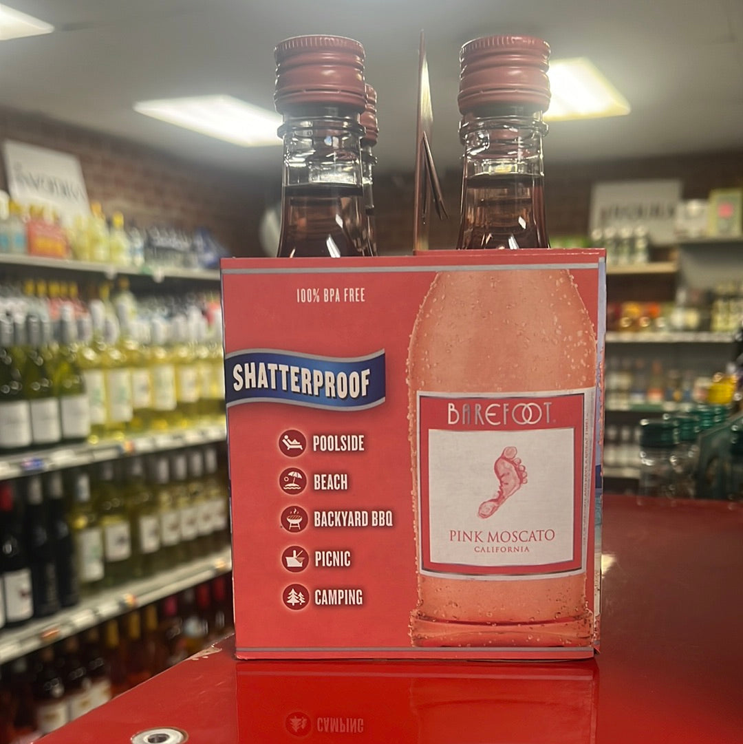 Barefoot Pink Moscato 187ml 4 Pack