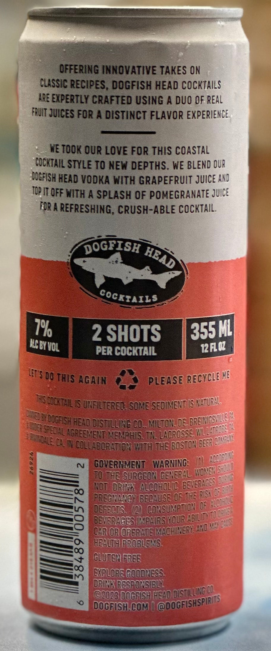 Dogfish Head Vodka Crush Grapefruit Pomegranite 355ml Can