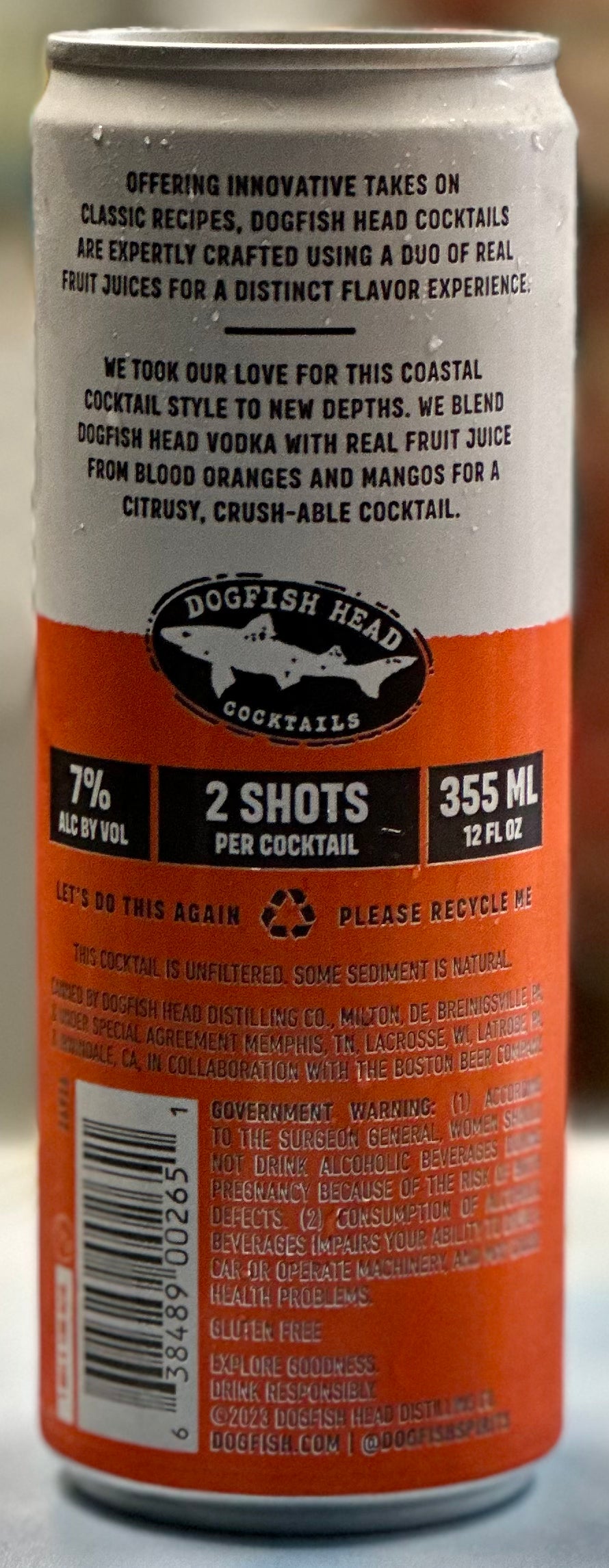 Dogfish Head Vodka Crush Blood Orange Mango 355ml Can