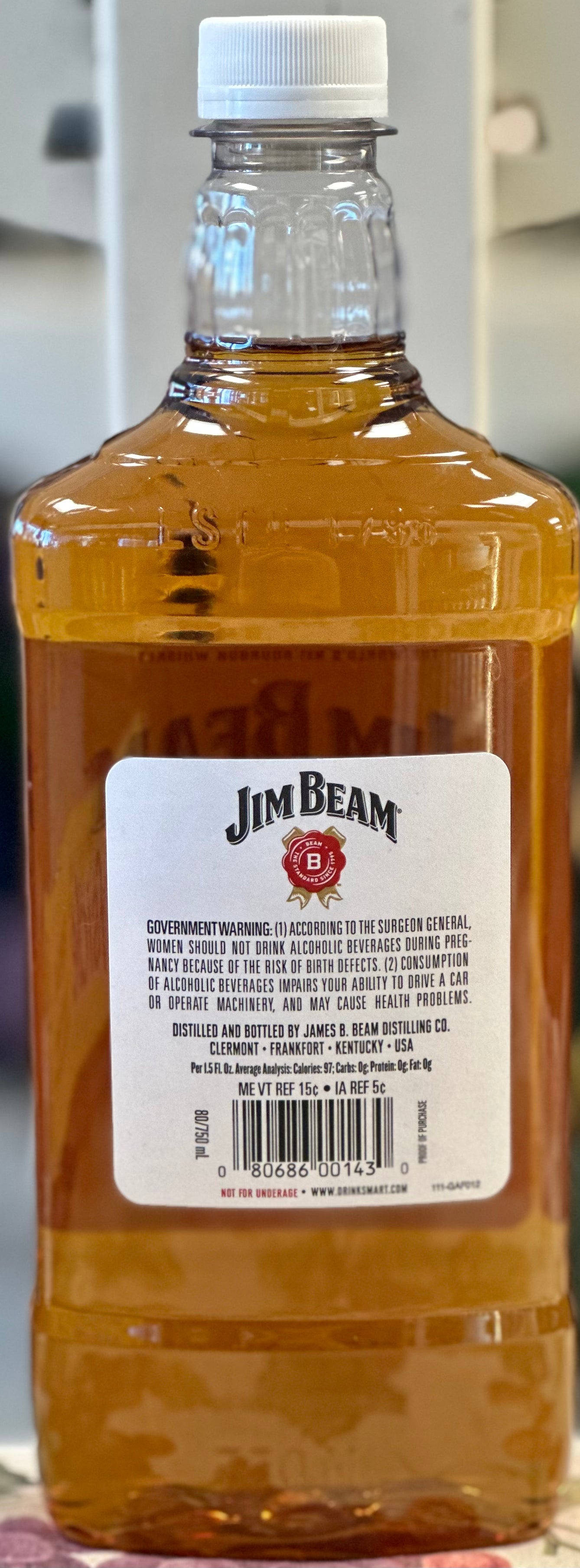 Jim Beam Bourbon 750ml Plastic