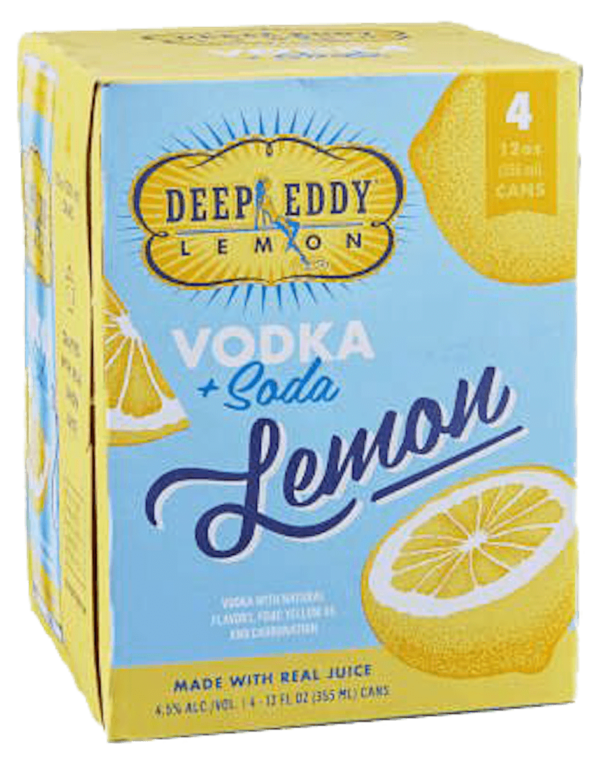 Deep Eddy Lemon Vodka Soda 355ml Can 4 Pack