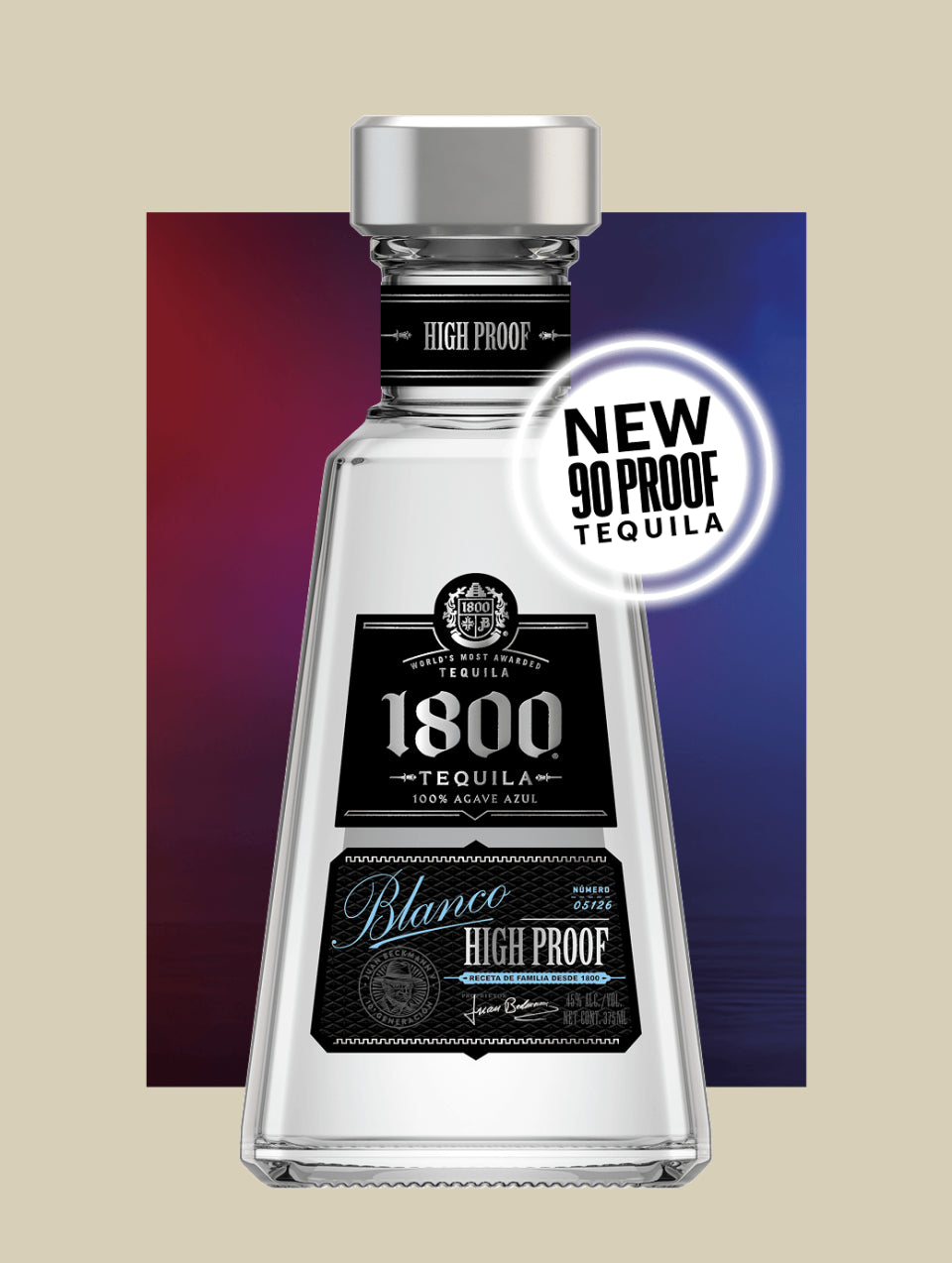 1800 Blanco HIGH PROOF Tequila 375ml